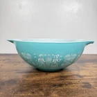 Pyrex Amish Butterprint Cinderella 4 qt 444 Mixing bowl turquoise VINTAGE