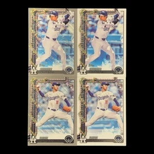 (4) 2025 Topps Holiday SHOHEI OHTANI & ROKI SASAKI Silver Glitter & Base Lot RC