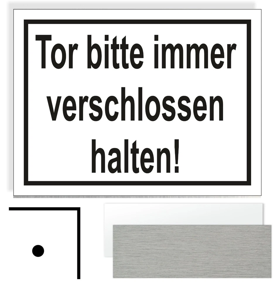 WERBEMITTEL MAHLMEISTER Tor bitte immer verschlossen halten Hinweisschild Aluminium Schild Lochung WS41