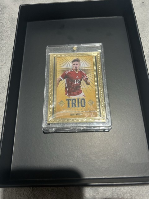 2025 Futera Unique World Football GTD22 Milos Kerkez Trio 23Karat Gold 1 OF 1