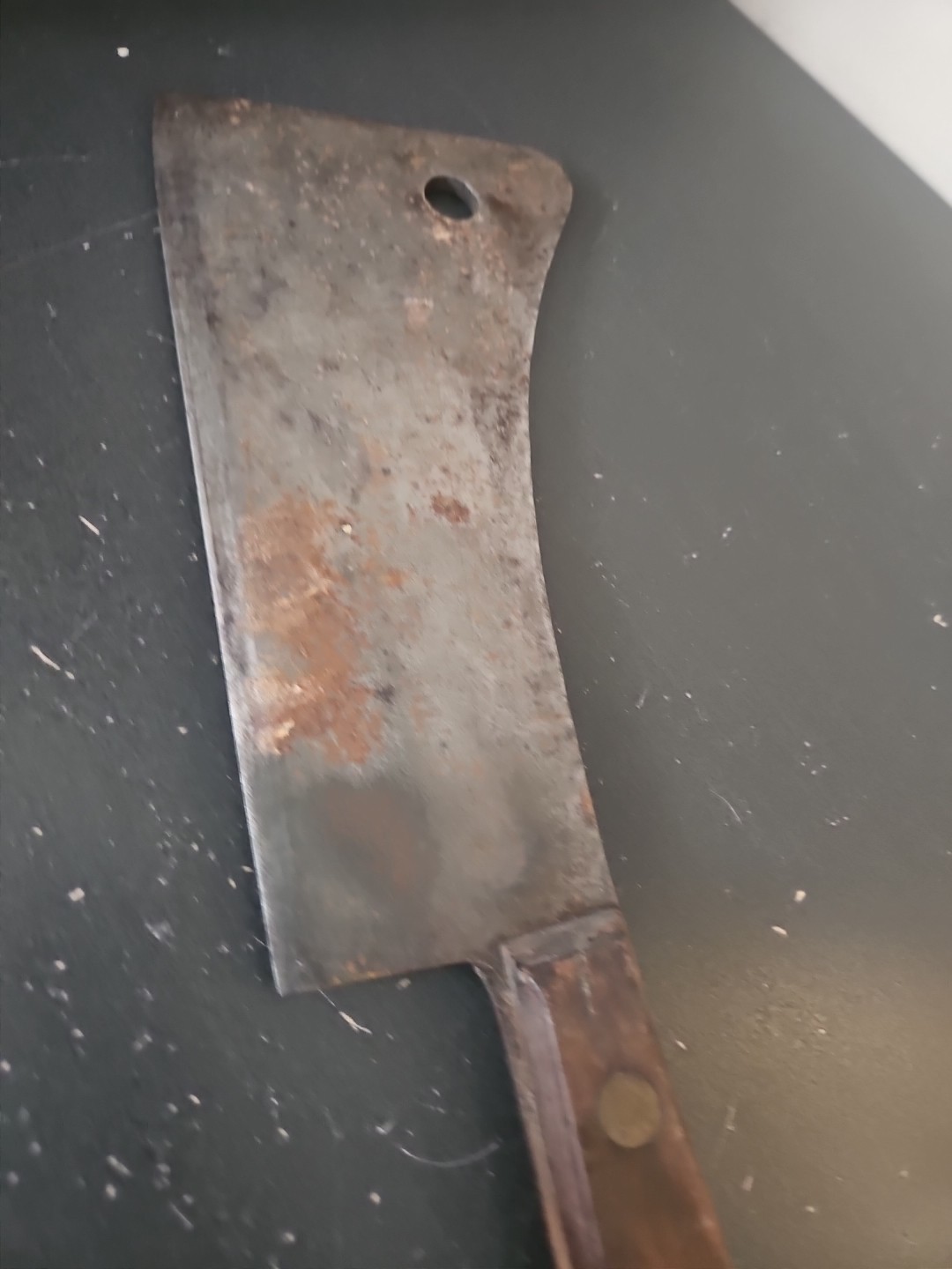  Meat Cleaver Antique 14 " 1×" x 4 1/4  " overall size 