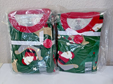 2 Sets Carters Christmas Pajamas Unisex Raindeer Santa Sleigh Snowflake XL and M