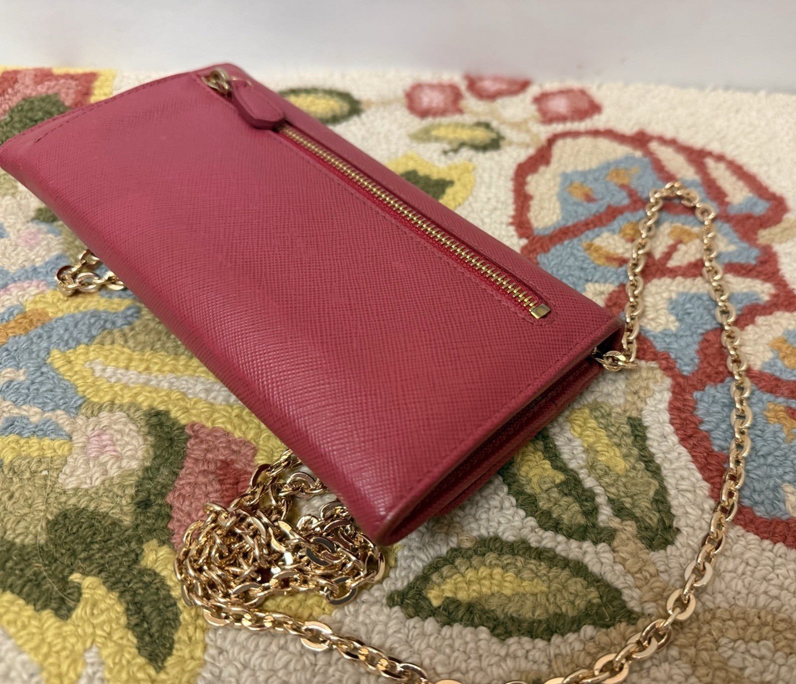 PRADA Peonia Feminine Saffiano Leather Long Flap Bifold W/ Added Crossbody thumbnail 11