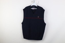 Vintage 90s Tommy Hilfiger Mens XL Faded Striped Cotton Ribbed Knit Sweater Vest