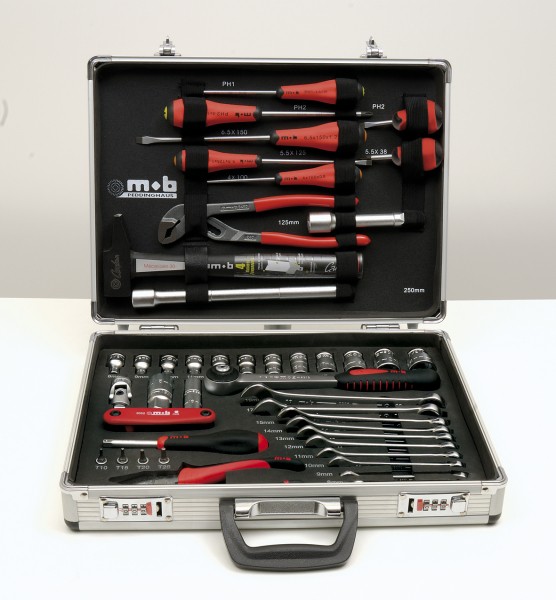 Mallette à outils MOB OUTILLAGE en aluminium robuste, coffret de 51 pièces durables