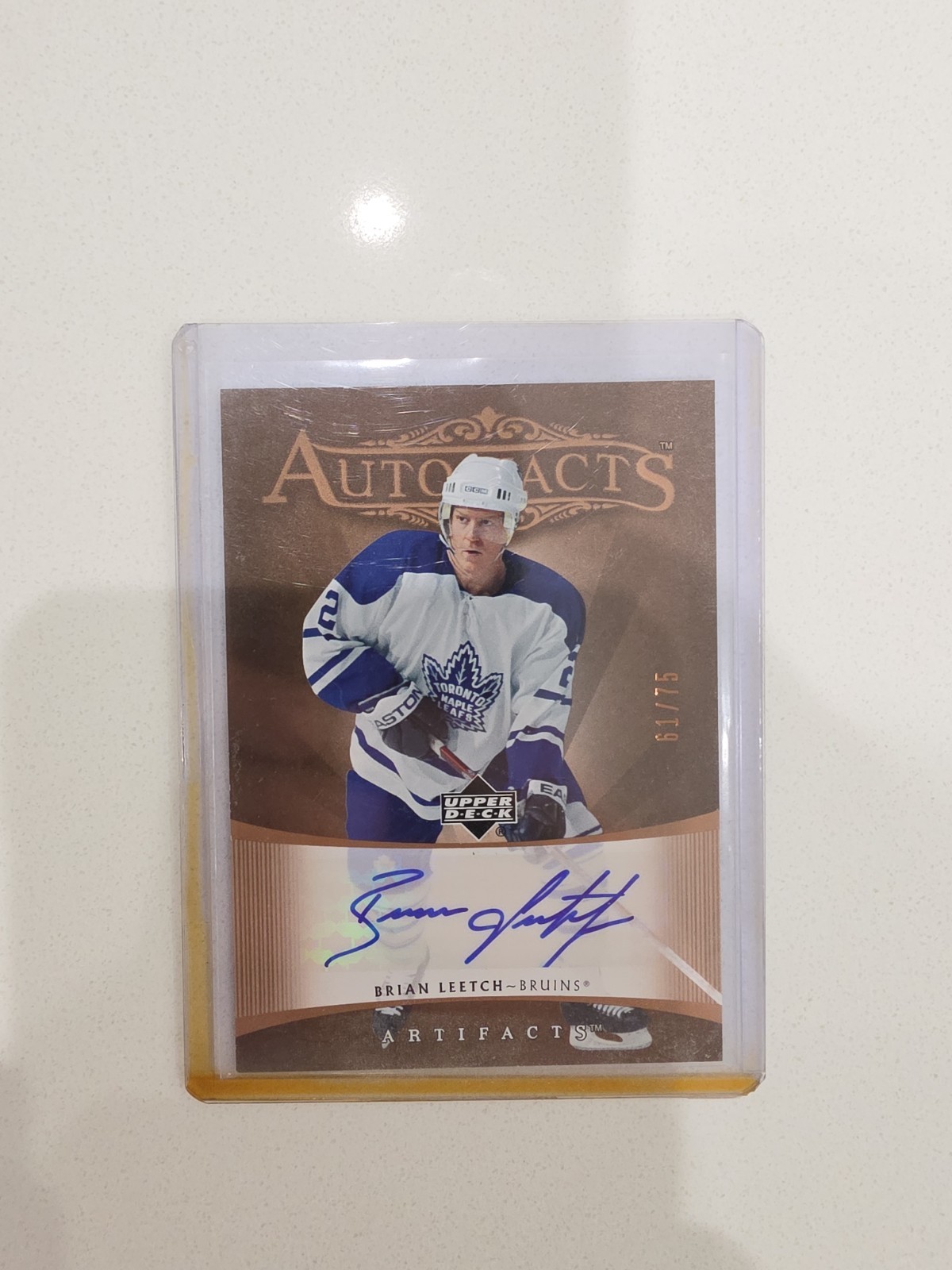 2005-06 Upper Deck Artifacts - Auto-Facts Brian Leetch #AF-BL Copper /75 (AU)