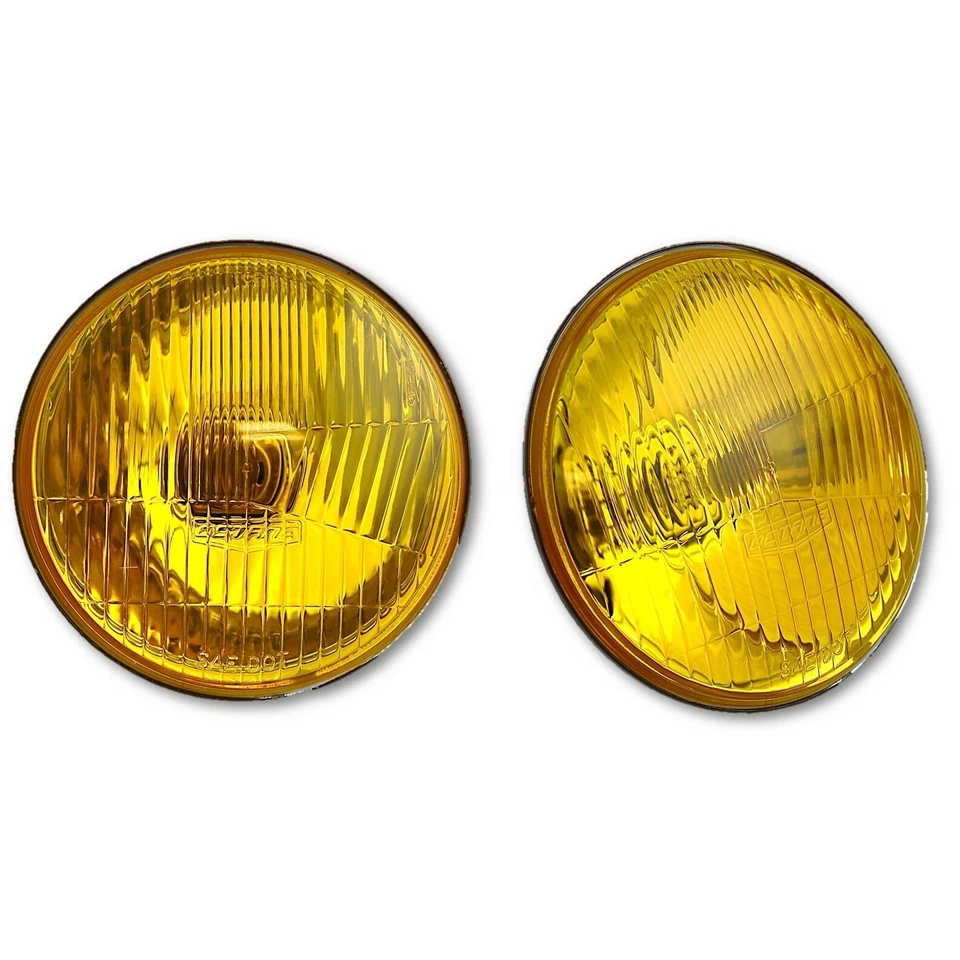 Par de bombillas LED antiniebla de vidrio ámbar faros antiniebla de 5-3/4" amarillo H4 Foto 4 de 4