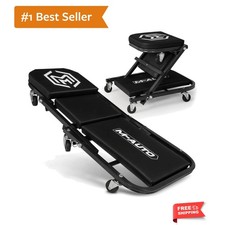 40-Inch Adjustable Folding Garage Creeper with 330LBS Capacity Swivel Casters