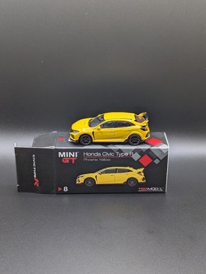 1:64 MINI GT Honda Civic Type R FK8 Phoenix Yellow #8 LHD