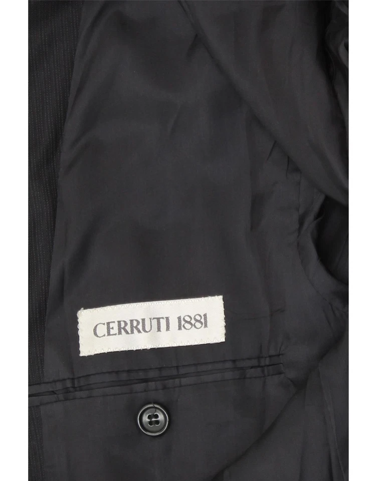 CERRUTI Mens 3 Button Blazer Jacket UK 38 Medium Black Wool CO12 - Image 3 of 4