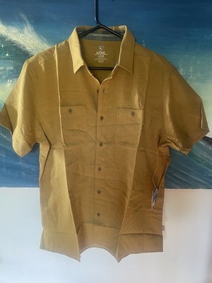Kuhl Scorpio Linen Blend Camel Short S Mens Shirt L - BNWT *WELL DISCOUNTED*