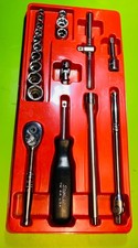 Snap-On 20Pc 1/4" Drive 6-Point SAE General Service Socket Set In Tray