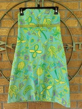 Vintage Lilly Pulitzer Shift Dress Pineapple Cotton Ribbon Macadamia Nut Sz 6