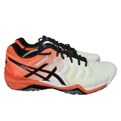 Asics Gel Resolution 7 Tennis Shoes Mens 13 Orange Pickle Ball Court Athletic