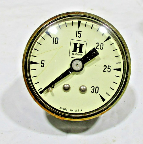 Honeywell Pneumatic Pressure Gauge 0 to 30 PSI