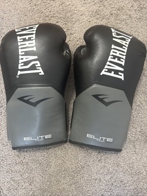 Everlast Elite Training Boxing Gloves Large (16oz) Black/Grey Professional XL