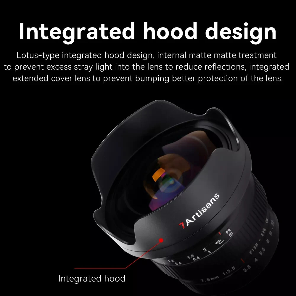 7artisans 7.5mm F3.5 APS-C Ultra Wide Angle Fisheye Lens for Canon EF Nikon F
