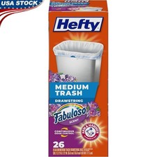 Medium Trash Bags 8 Gallon Fabuloso Odor Neutralizer Drawstring Liners 26 Count