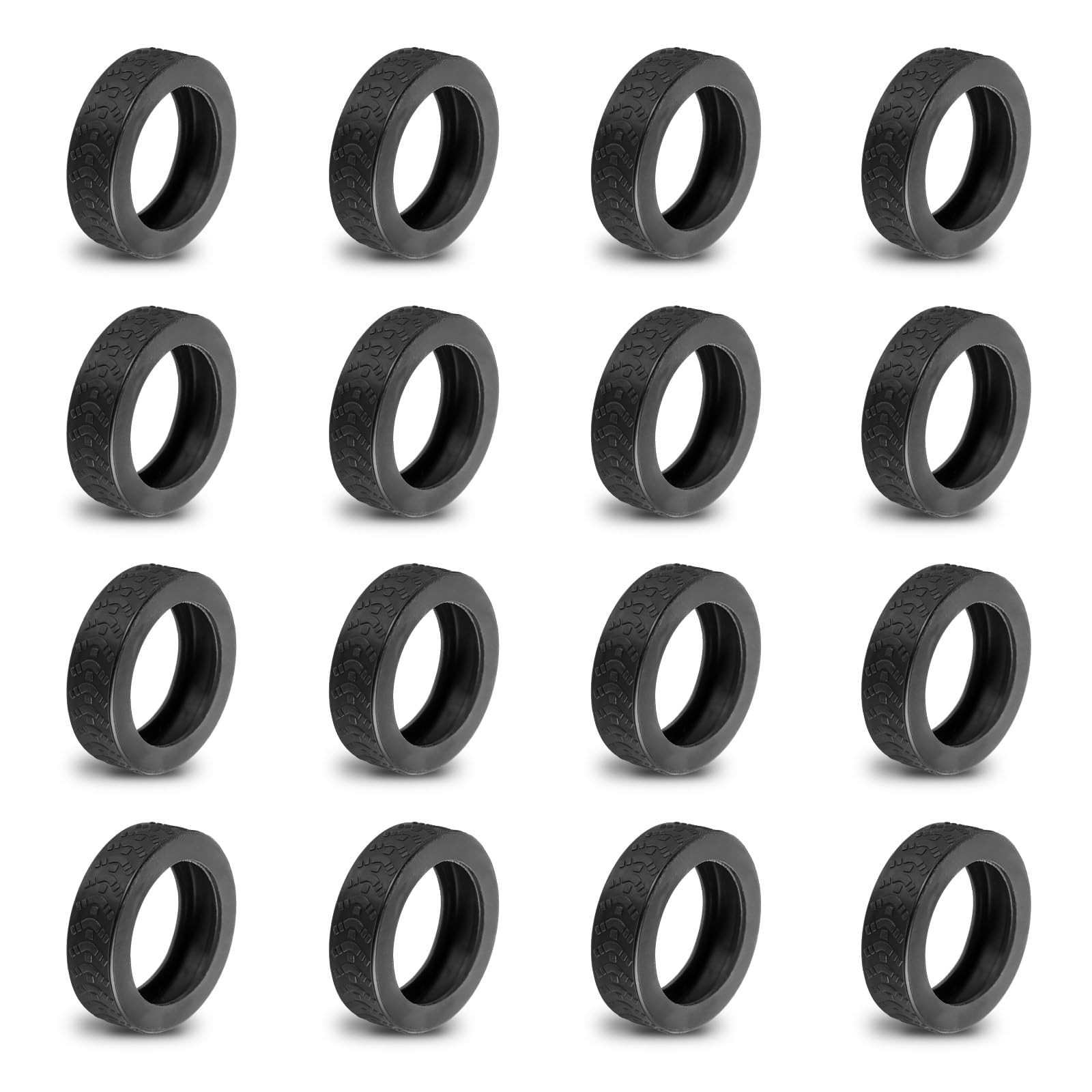 Gfdoso 16 Pcs Luggage Wheel Covers, Silicone 16 Pcs, Black 