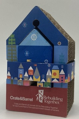 Crate & Barrel Rebuilding Together 2013 Santa s Village Ornament Christmas NIP