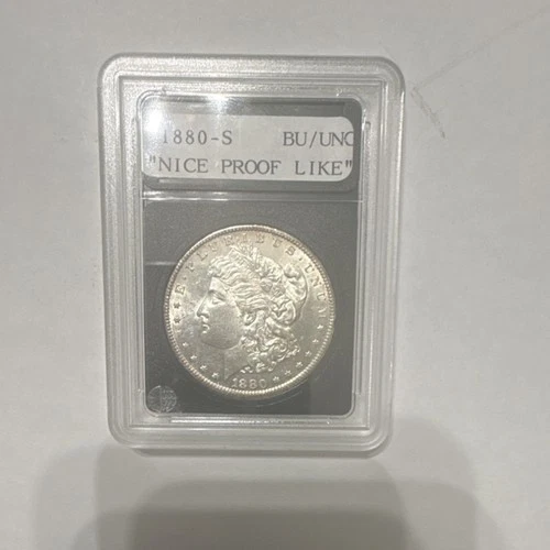 1880 Morgan Silver Dollar $1 Coin San Francisco Proof-Like Uncirculated 0.9 Fine