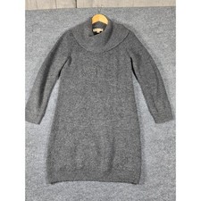 MICHAEL KORS Cowl Neck Ribbed Knit Sweater Dress Gray Long Sleeve Women's M
