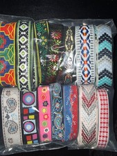 Lot 28 yards assorted jacquard woven embroidered sewing trim ribbon 1/2  -1  