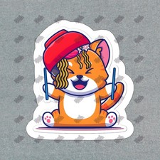 Cute Orange Cat Vinyl Sticker Kawaii Animal Decal Perfect for 410822