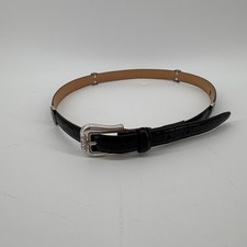 Brighton Black Croc Embossed Leather Silver Buckle Belt Size ML 32 Western