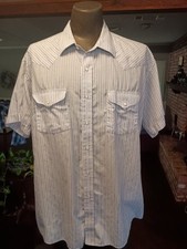 Vintage Western Pearl Snap Shirt Large Short Sleeve Panhandle Slim Brand XL 17