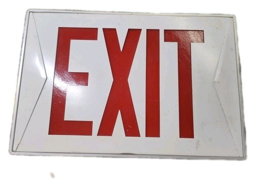 Vintage EXIT Sign Marvin Electric Metal 12x8" Square Untested