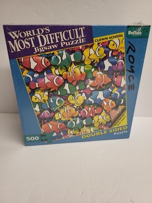  Worlds Most Difficult Puzzle ''Clown School'' 500p Double Sided NEW Buffalo Games