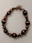 Vintage Copper Beads and Metallic Coated Beads Necklace Set, Earrings, Bracelet — photo 4