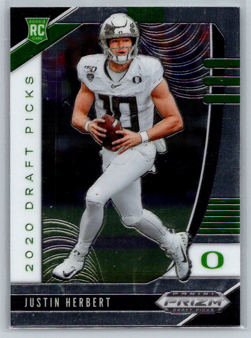 2020 Panini Prizm Draft Picks Rookies Justin Herbert #102 Rookie Chargers TC3155