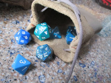 Tan leather dice coin bag pouch cosplay geeky dnd rocker biker LARP fantasy RPG