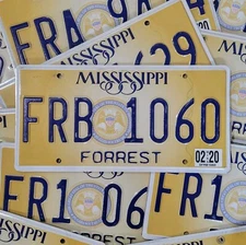 MISSISSIPPI LICENSE PLATE 🔥FREE📬🔥 1 w/RANDOM LETTERS & #'S ~ STATE SEAL