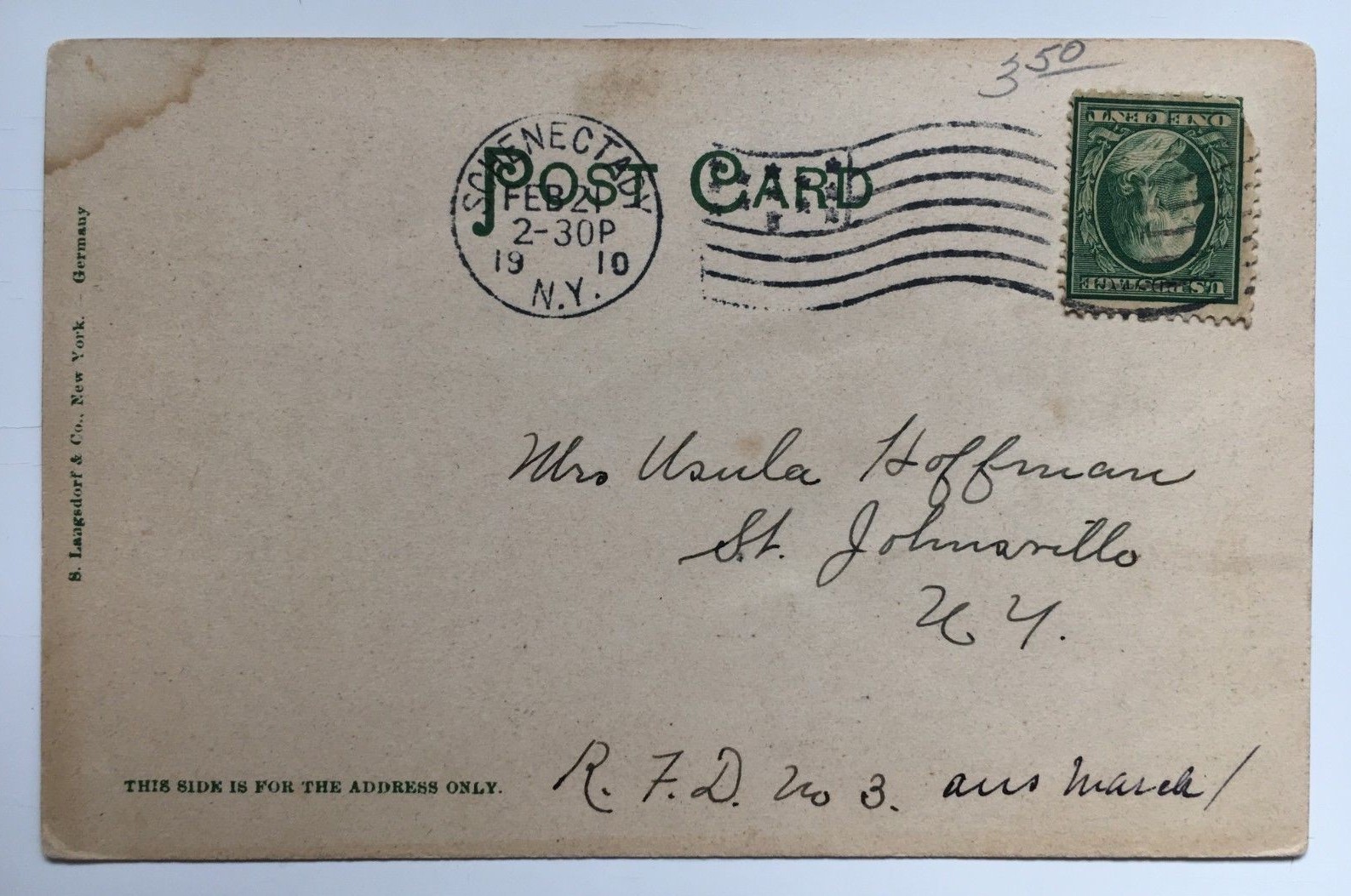 1910 NY Postcard Johnstown New York YMCA building and Post Office