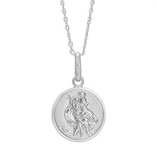 Childrens small St Christopher pendant necklace with 16 inch chain and gift box