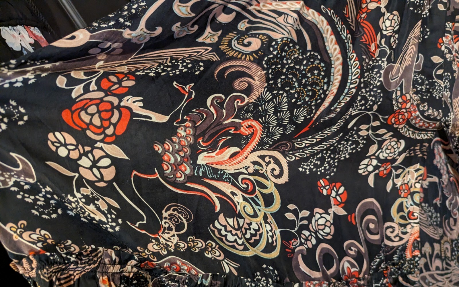 Odd Molly Women's Almost Black Backstage Floral Sleeveless Maxi Dress Size 0