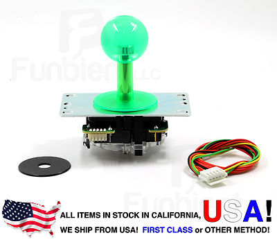Sanwa Original Japan Arcade Joystick JLF-TP-8YT-SK Translucent Clear GREEN Ball