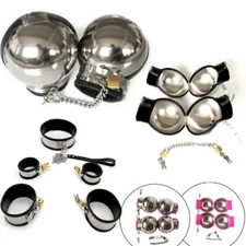 Boxing Gloves Ball Handcuffs Wrist Restraint Silicone Rubber Fist Mitt Head Hood