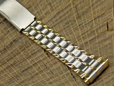 Vintage Hadley Roma 2 Tone Deployment Clasp NOS Unused Watch Band 12mm-15mm