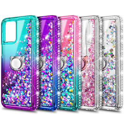 For Motorola Moto G Stylus 5G 2023 Case Glitter Cover Tempered Glass  Lanyard