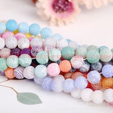6/8/10/12mm Multicolor Matte Dream Frost Agate Gem Round Loose Bead 15'' Strand