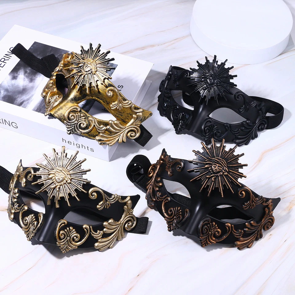 Men's Masquerade Mask Venetian Roman Greek Mask for Mardi Gras Halloween Party - Image 3 of 4