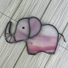 PINK ELEPHANT SUN CATCHER STAINED GLASS HANGING HANDMADE - SO CUTE!
