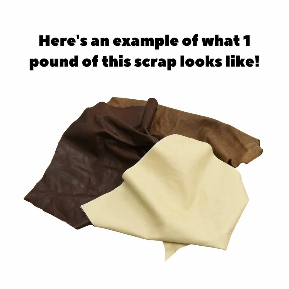 Sucata de estofamento de couro bovino 1 libra grande upcycling 3-4 oz peças de mistura de cores - Imagem 2 de 4