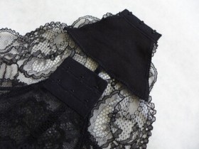 LISE CHARMEL Size 32D Black Lace FEERIE Sheer Underwired Bodysuit $279 NEW