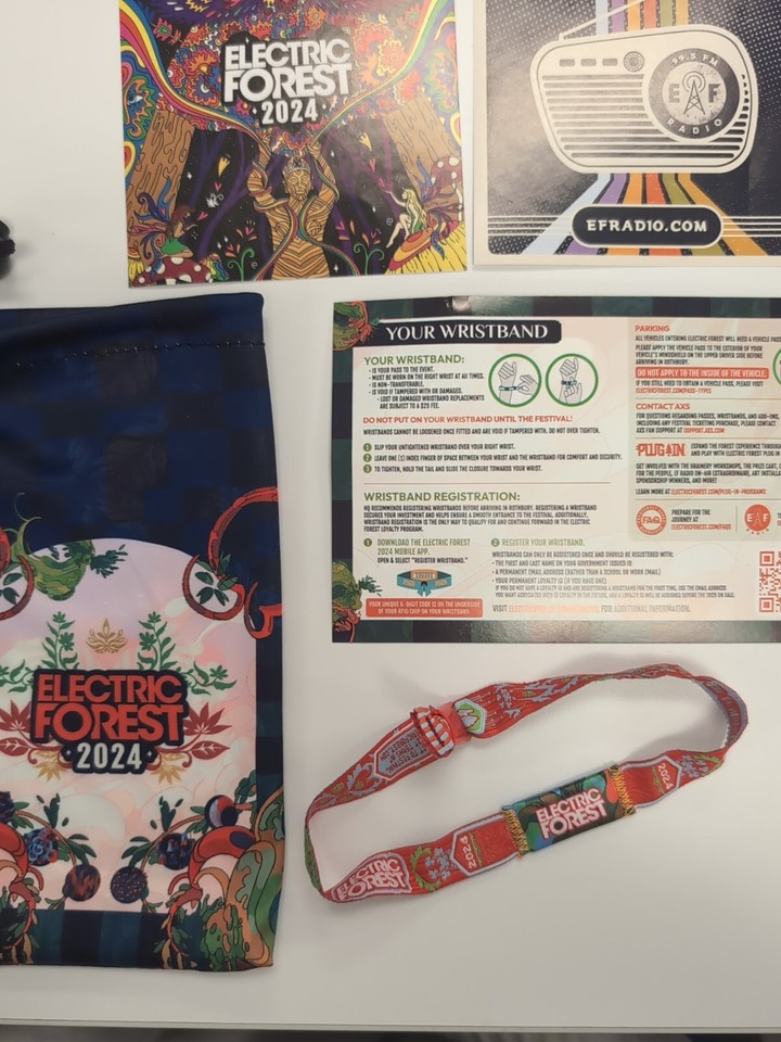 Electric Forest 2024 GA + Camping Wristband and Extras eBay