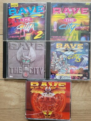 Rave the City 1 bis 5 Compilations - Thunderdome, Hardcore - Guter Zustand